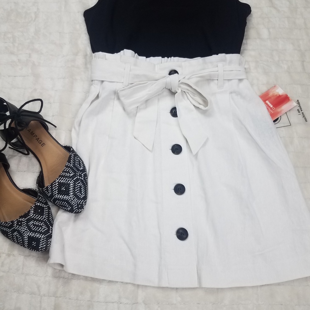 NWT Cisono White Button Front Skirt Sz M